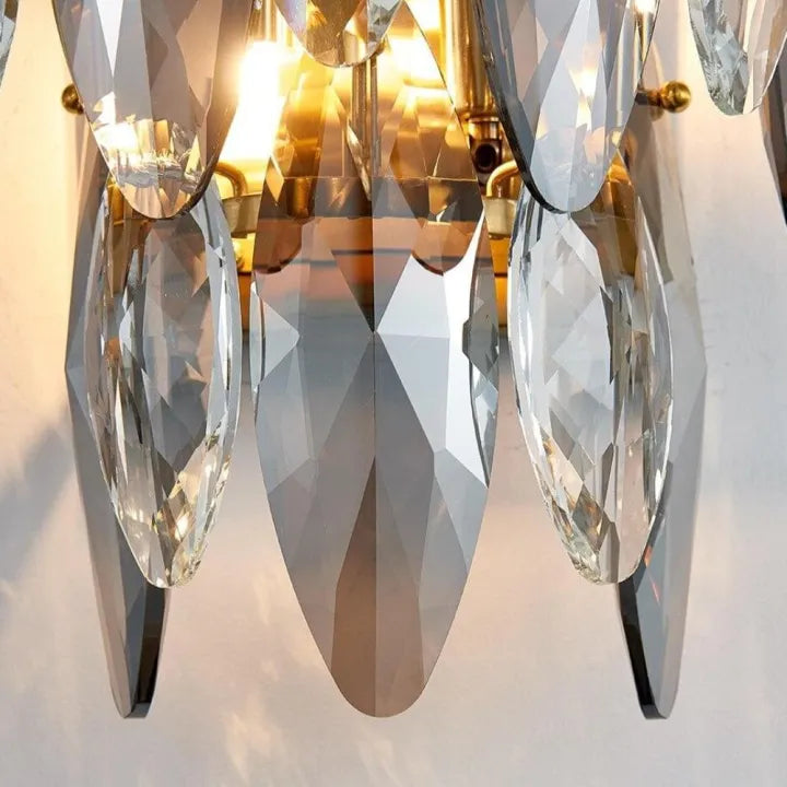 Multi sided Hand Crystal Wall Sconce