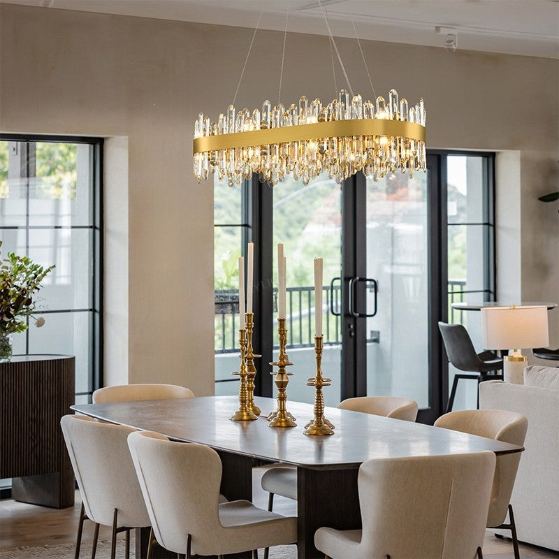 Titan Grace Rectangular Crystal Chandelier 36"L