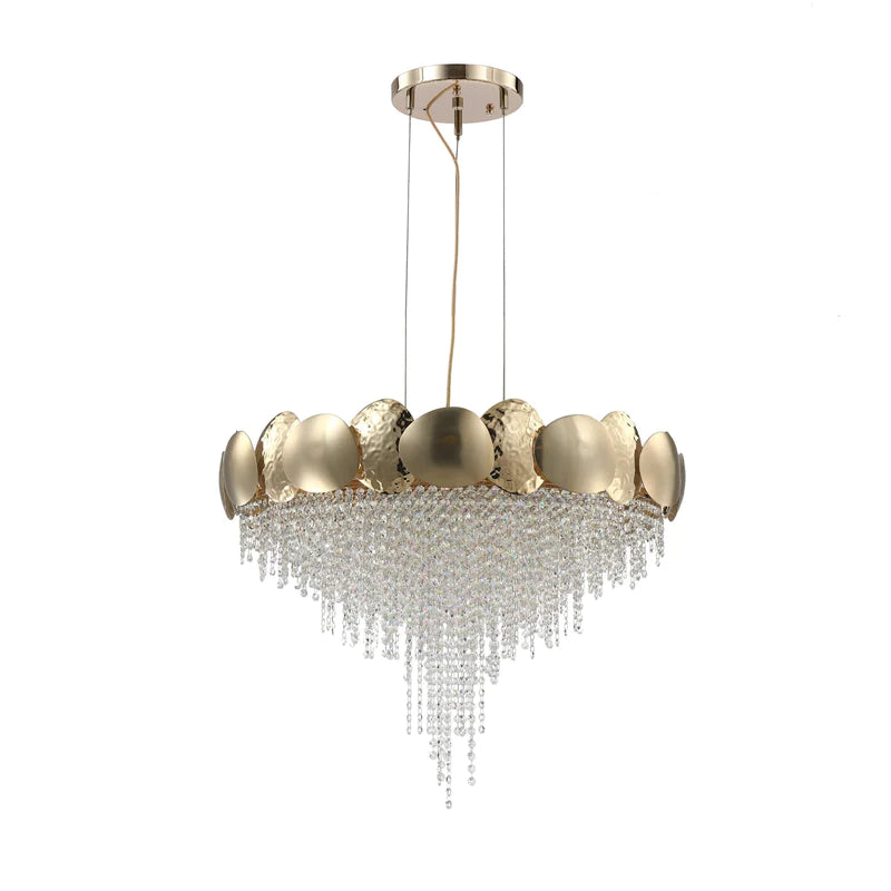 Amadeo Round Brass Crystal Chandelier