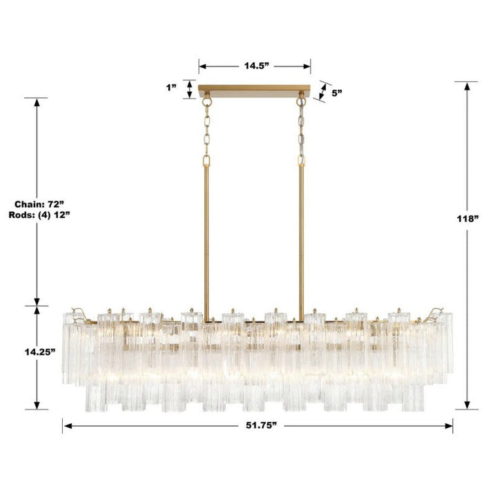 Eddifod Linear 14-Light Chandelier