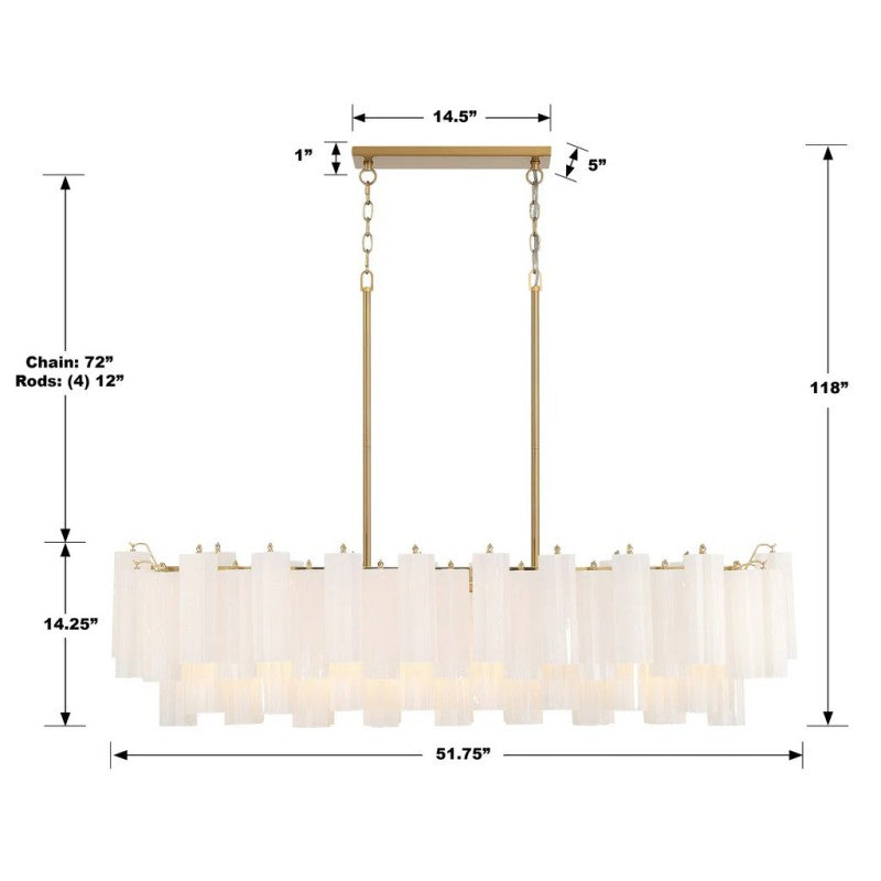 Eddifod Linear 14-Light Chandelier