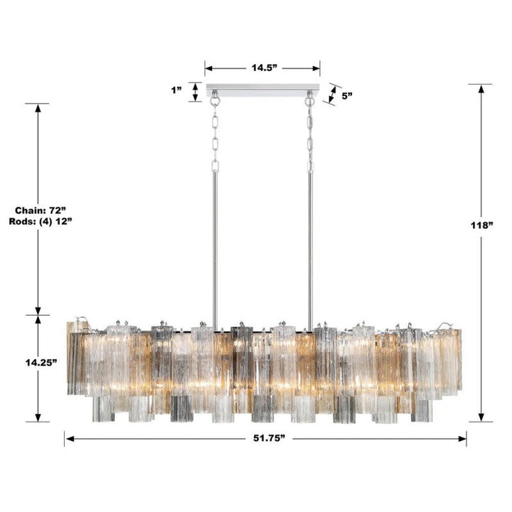 Eddifod Linear 14-Light Chandelier