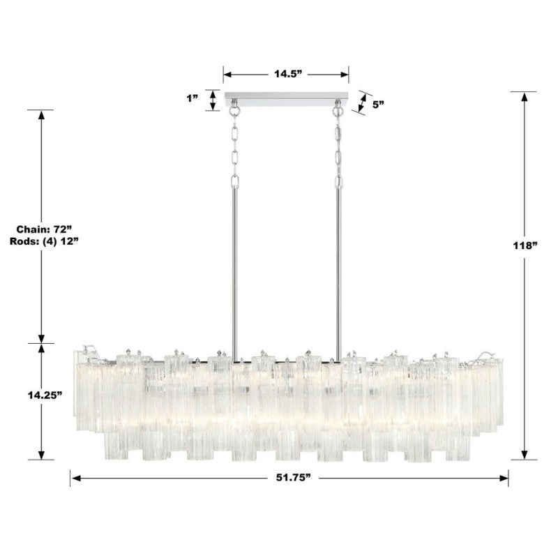 Eddifod Linear 14-Light Chandelier