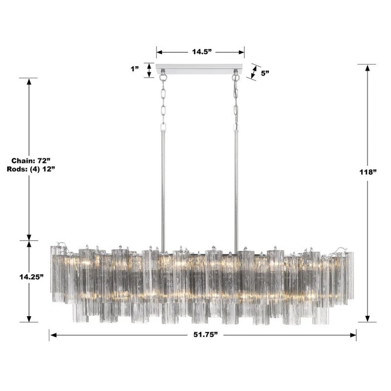 Eddifod Linear 14-Light Chandelier