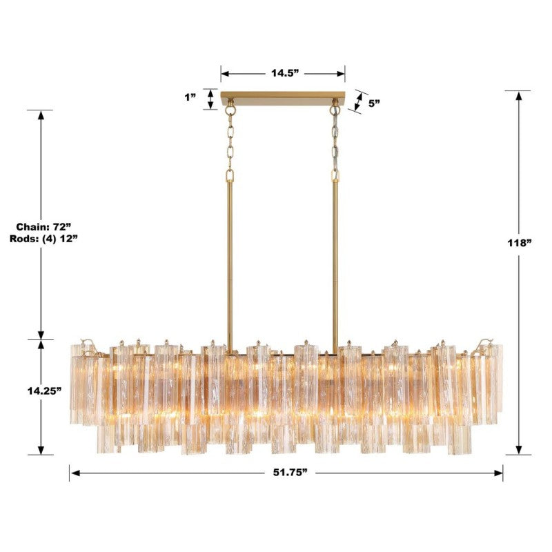 Eddifod Linear 14-Light Chandelier