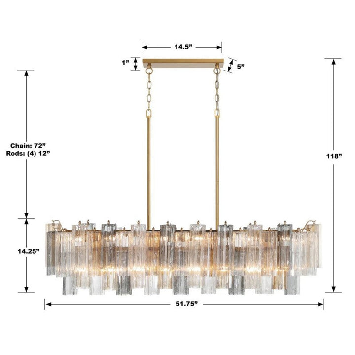 Eddifod Linear 14-Light Chandelier