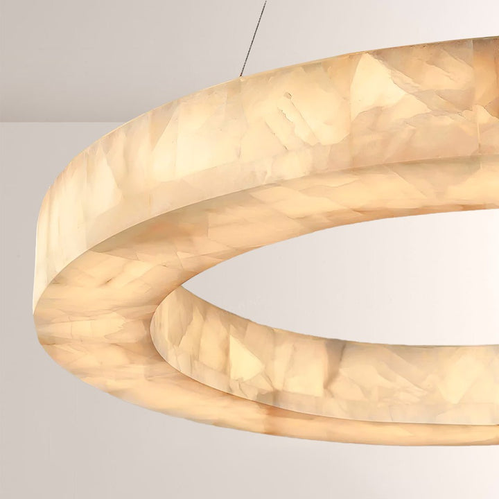 Alabaster Riven Round Chandelier 31″D