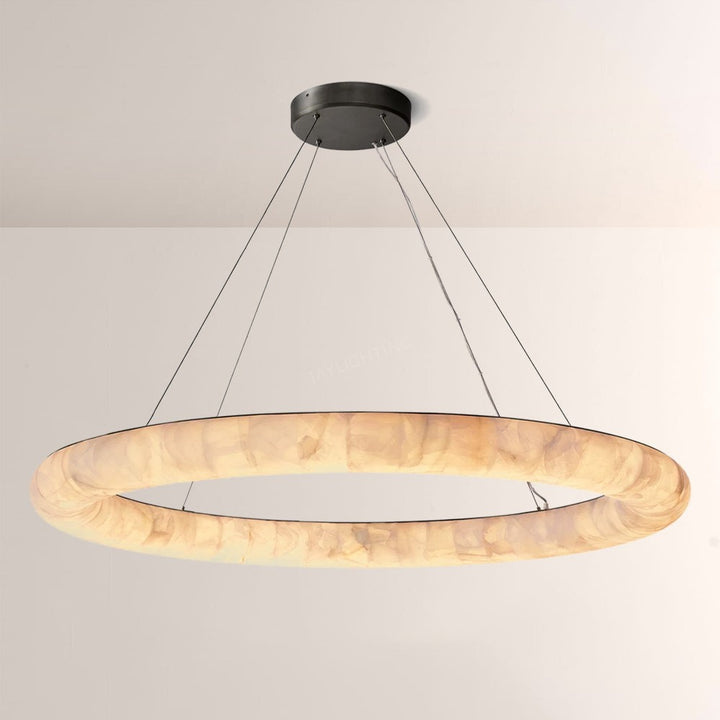 Alabaster Riven Round Chandelier 61″ D