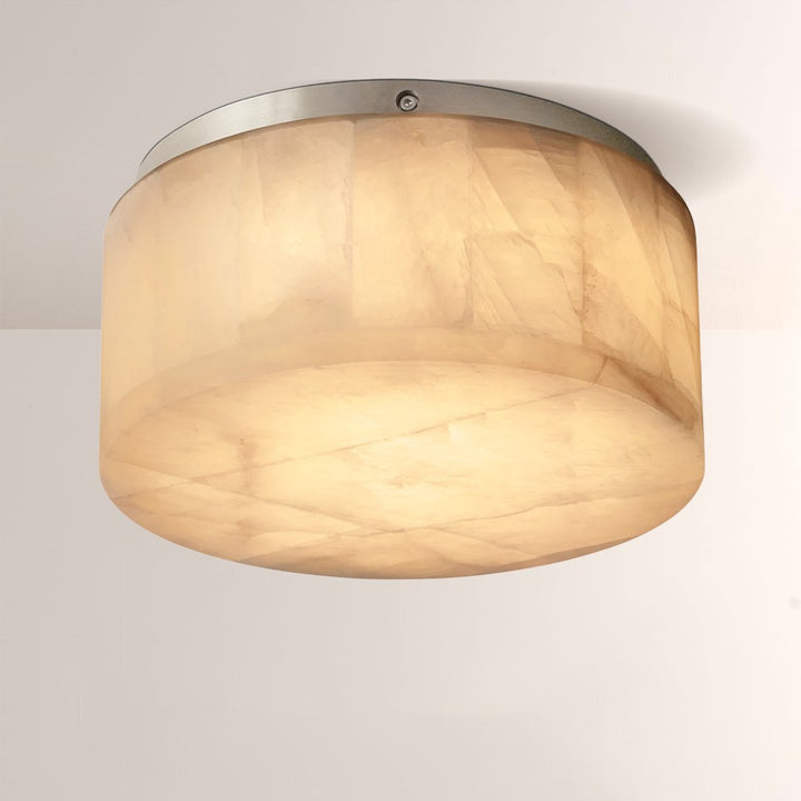 Alabaster Riven Round Flushmount 10"
