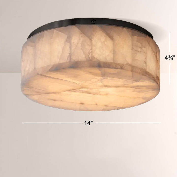 Alabaster Riven Round Flushmount 14"