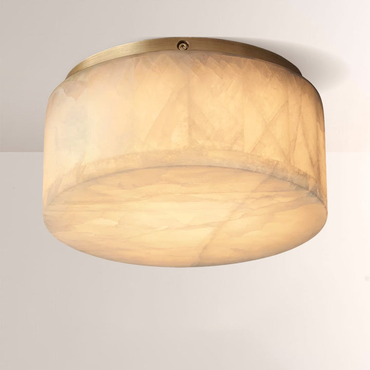 Alabaster Riven Round Flushmount 10"