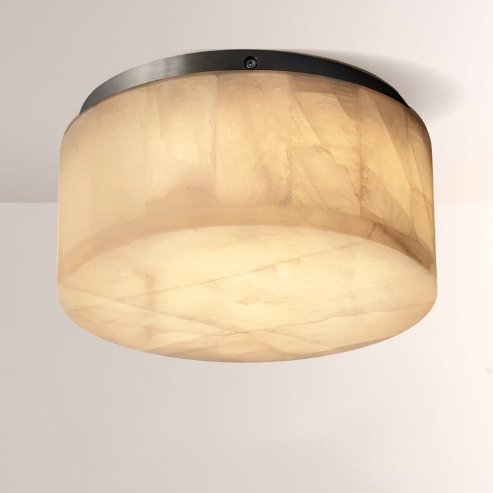 Alabaster Riven Round Flushmount 10"