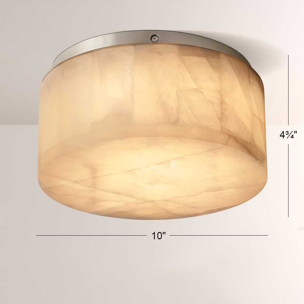 Alabaster Riven Round Flushmount 10"