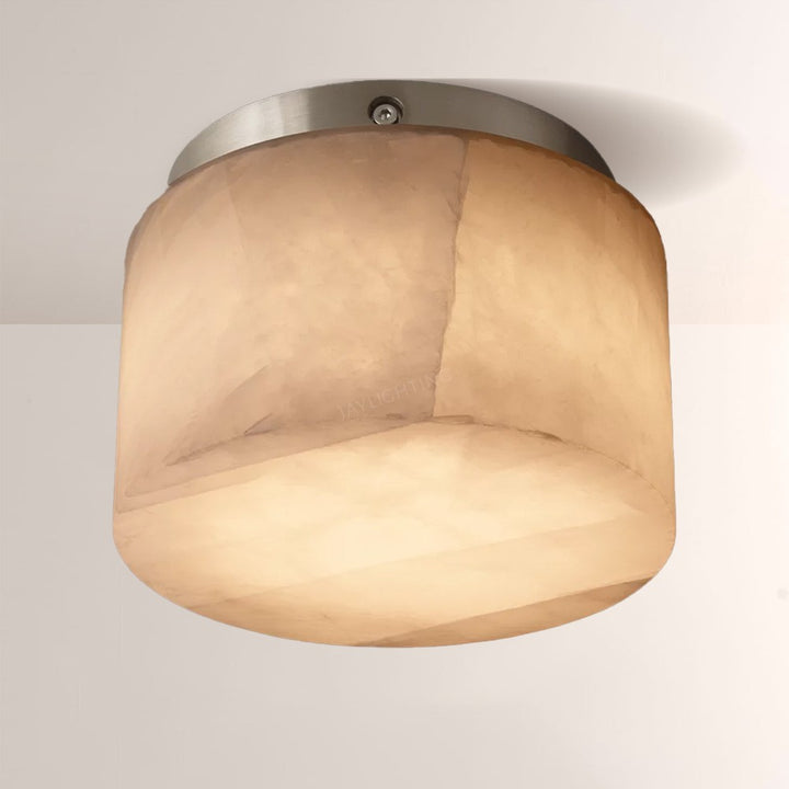 Alabaster Riven Round Flushmount 6"