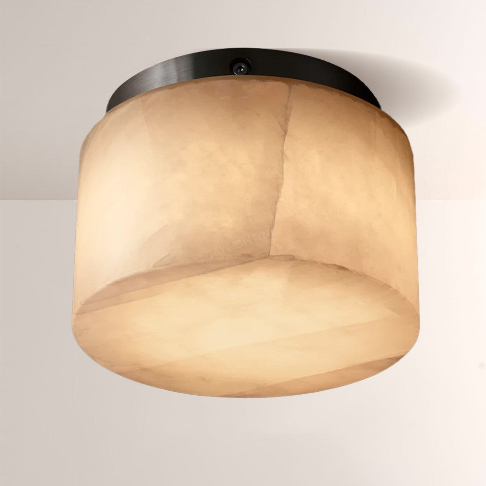 Alabaster Riven Round Flushmount 6"