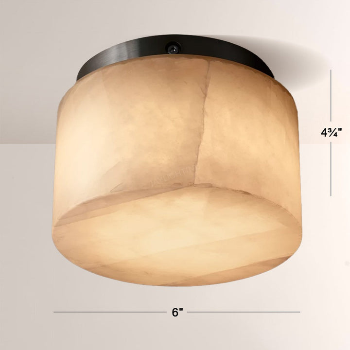 Alabaster Riven Round Flushmount 6"