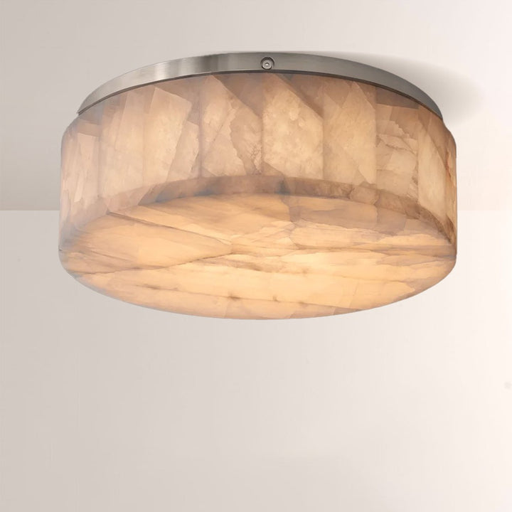 Alabaster Riven Round Flushmount 14"