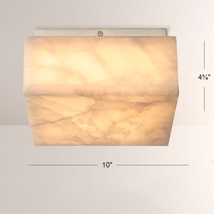 Alabaster Riven Square Flushmount 10"