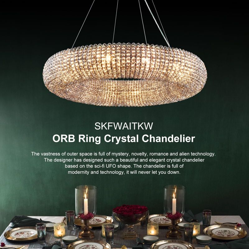 Halo Crystal Round LED Chandelier