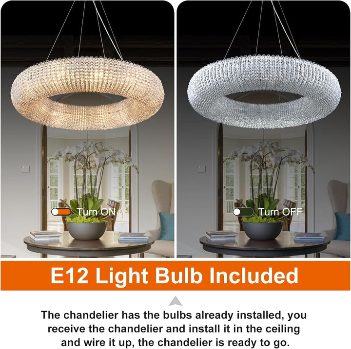 Alison Crystal Beads Round Chandelier D31.5"