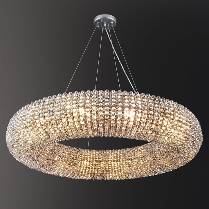 Alison Crystal Beads Round Chandelier D31.5"
