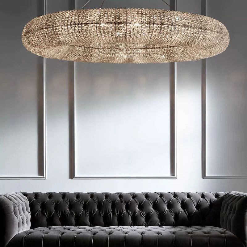 Alison Crystal Round LED Chandelier 59"