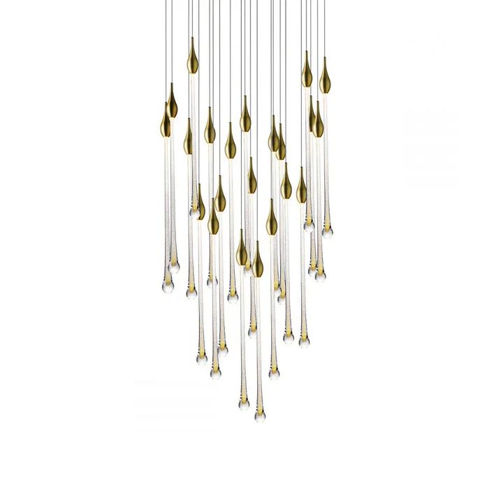 Allure Multi-LED Long Glass Chandelier