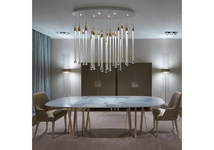 Allure Multi-LED Long Glass Chandelier