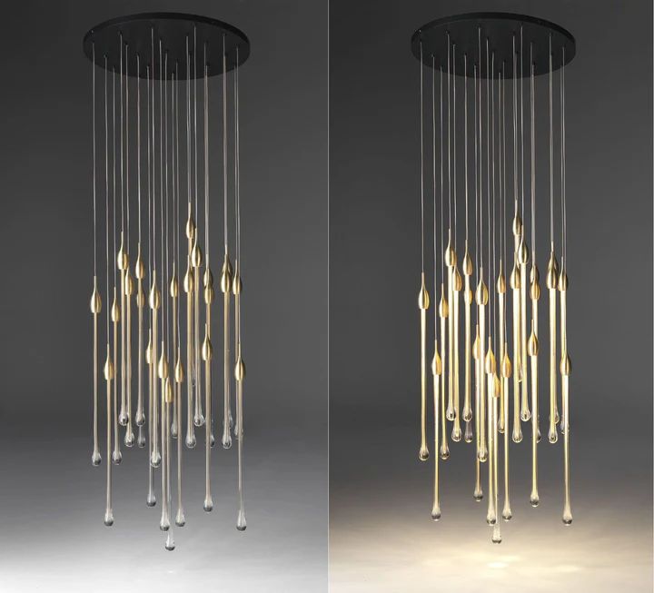 Allure Multi-LED Long Glass Chandelier