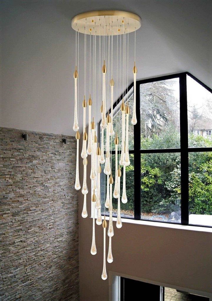 Allure Multi-LED Long Glass Chandelier