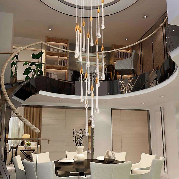 Allure Multi-LED Long Glass Chandelier