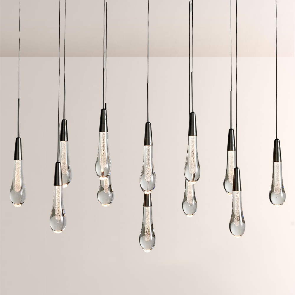 Allure Glass Solitaire Linear Chandelier