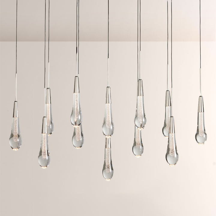 Allure Glass Solitaire Linear Chandelier