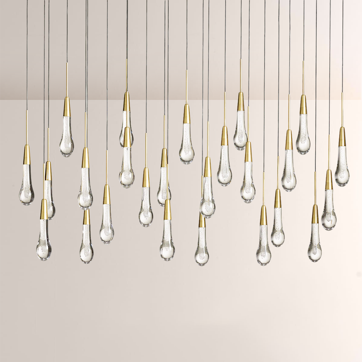 Allure Glass Solitaire Linear Chandelier