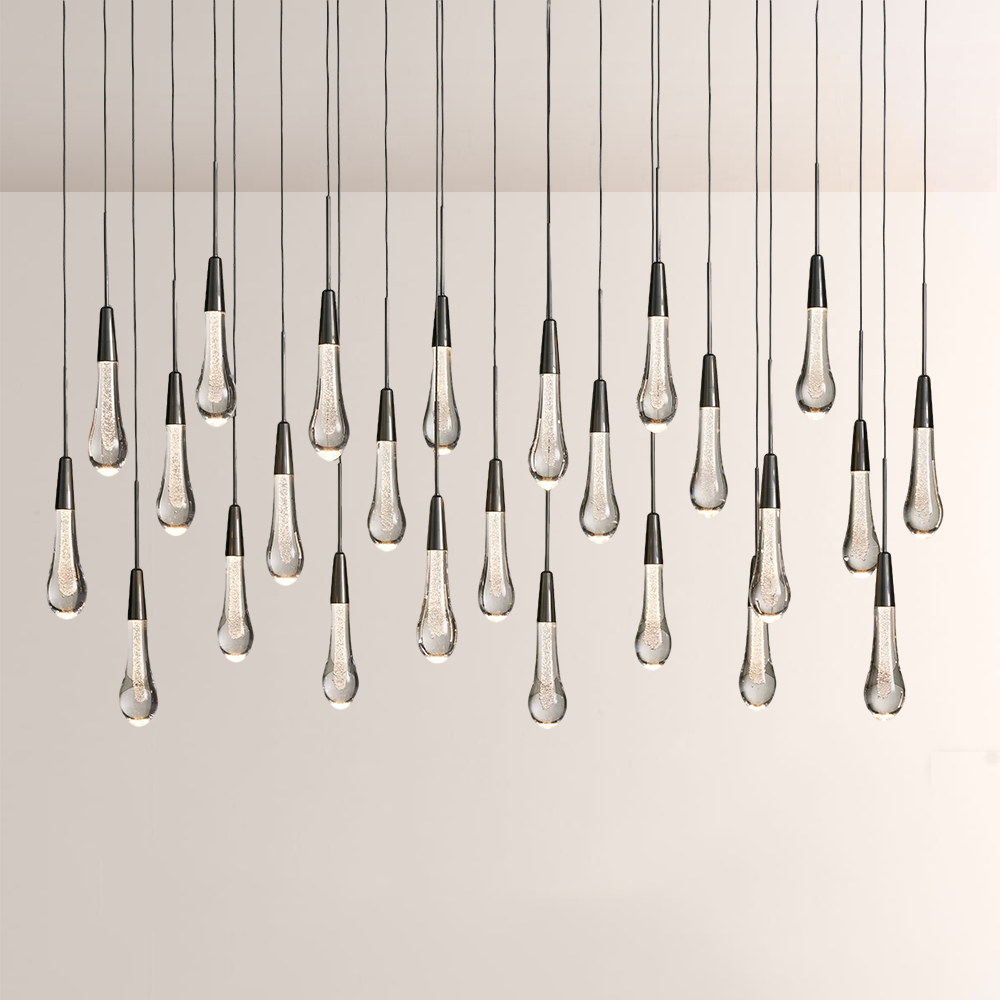 Allure Glass Solitaire Linear Chandelier