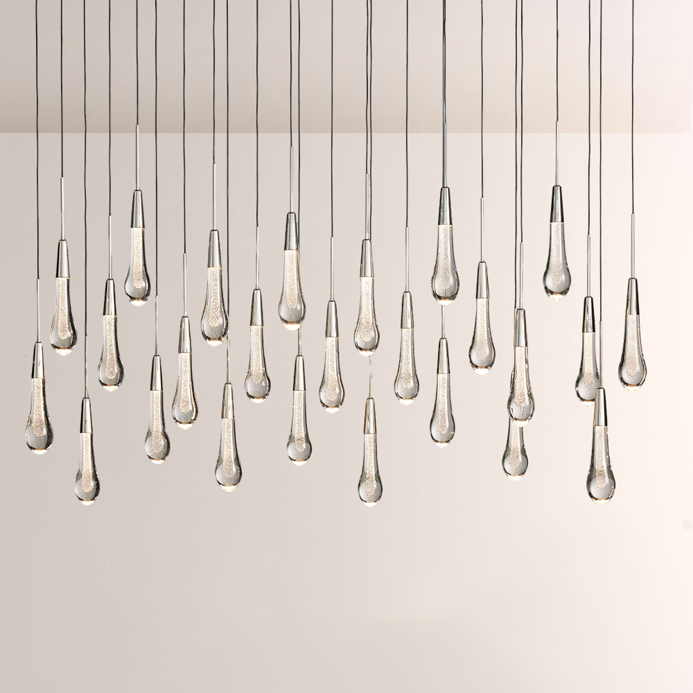 Allure Glass Solitaire Linear Chandelier