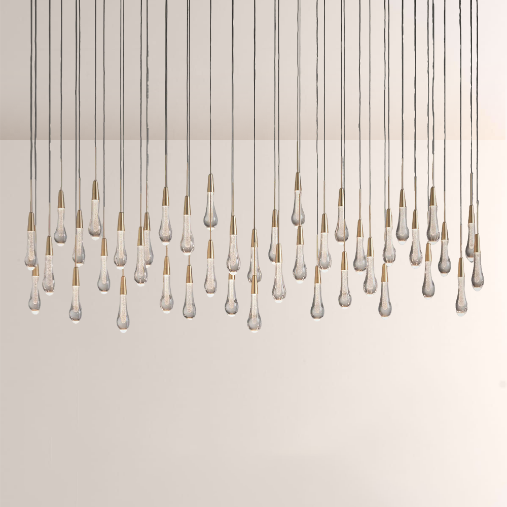 Allure Glass Solitaire Linear Chandelier