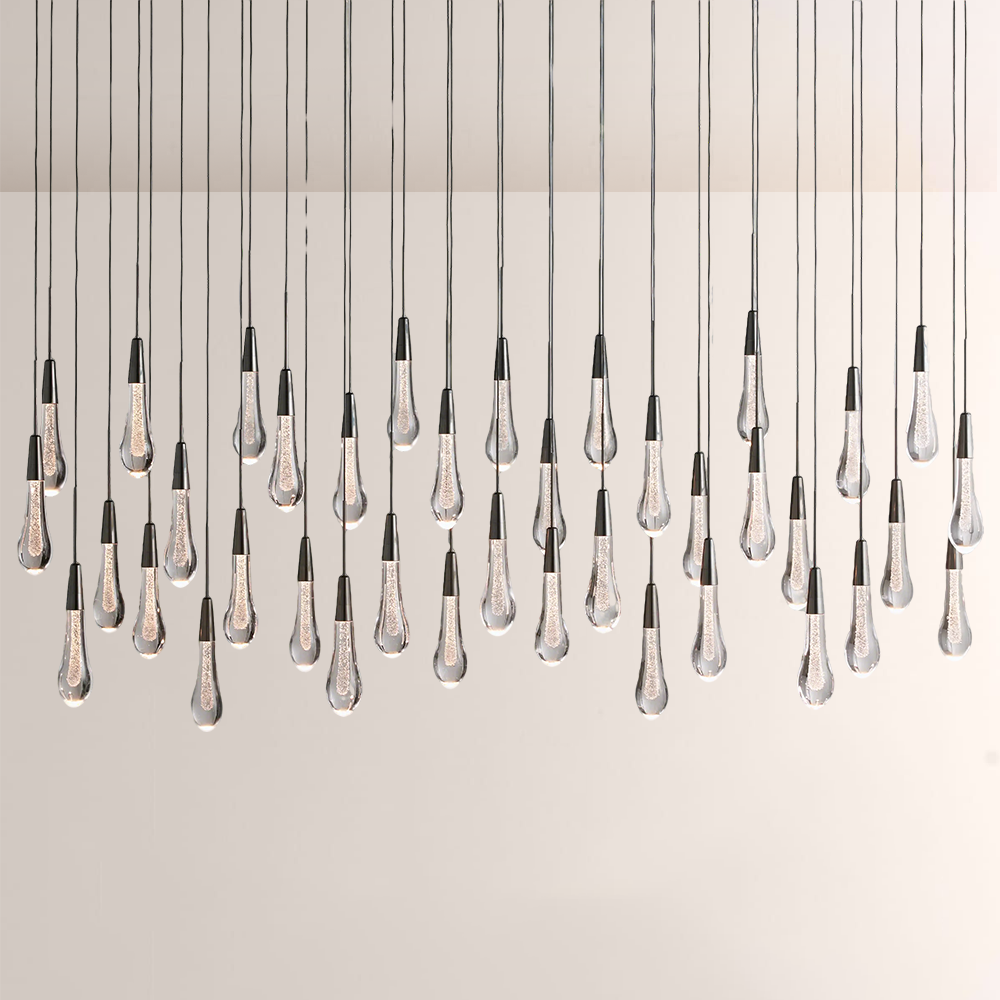 Allure Glass Solitaire Linear Chandelier