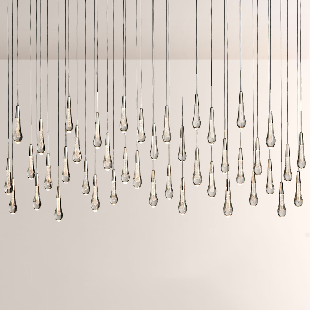 Allure Glass Solitaire Linear Chandelier