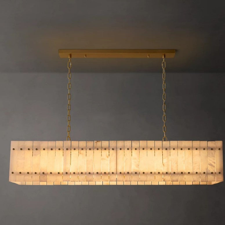 San Marco Alabaster Linear Chandelier 54" 72" - thebelacan