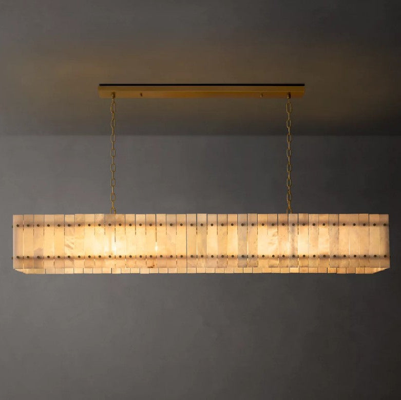 San Marco Alabaster Linear Chandelier 54" 72" - thebelacan