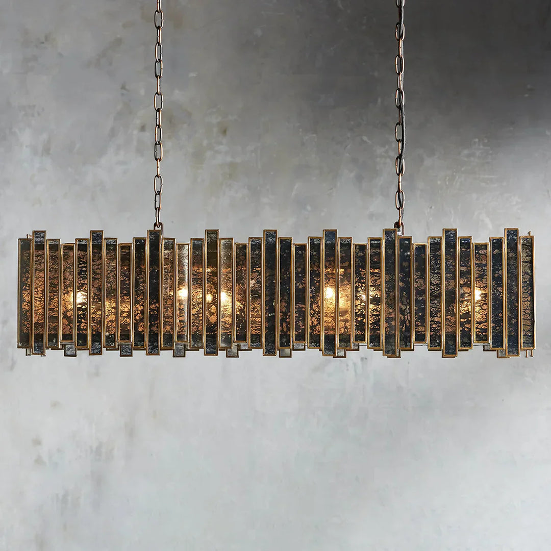 Artistic Glass Lailar Rectangular Chandelier