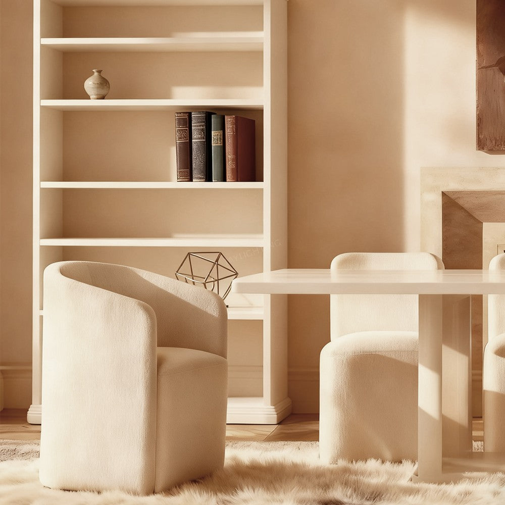 Aurela Barrelback Fabric Dining Armchair