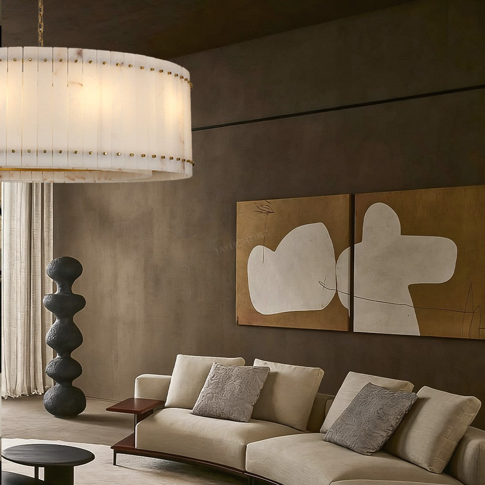 Aurelius Alabaster Round Chandelier 60‘’