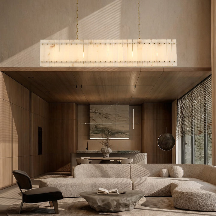 Aurgild Alabaster Linear Chandelier 72"