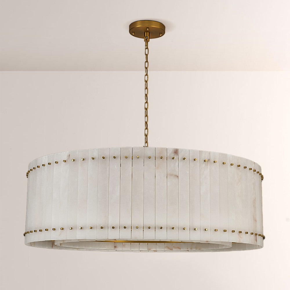 Aurgild Alabaster Round Chandelier 48"