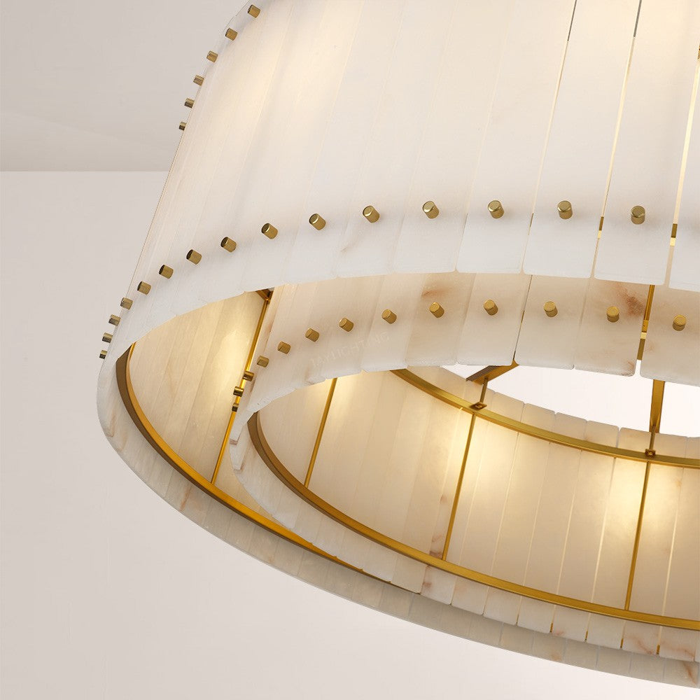 Aurgild Alabaster Round Chandelier 48"