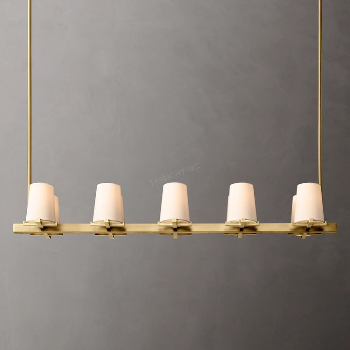 Galahad  Fabric Shade Linear Chandelier 49‘’W