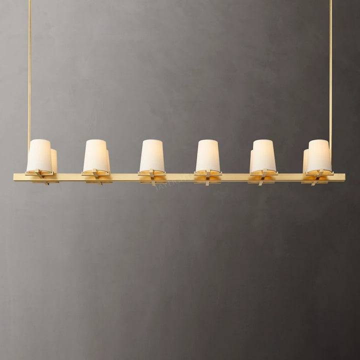 Galahad  Fabric Shade Linear Chandelier 60‘’W