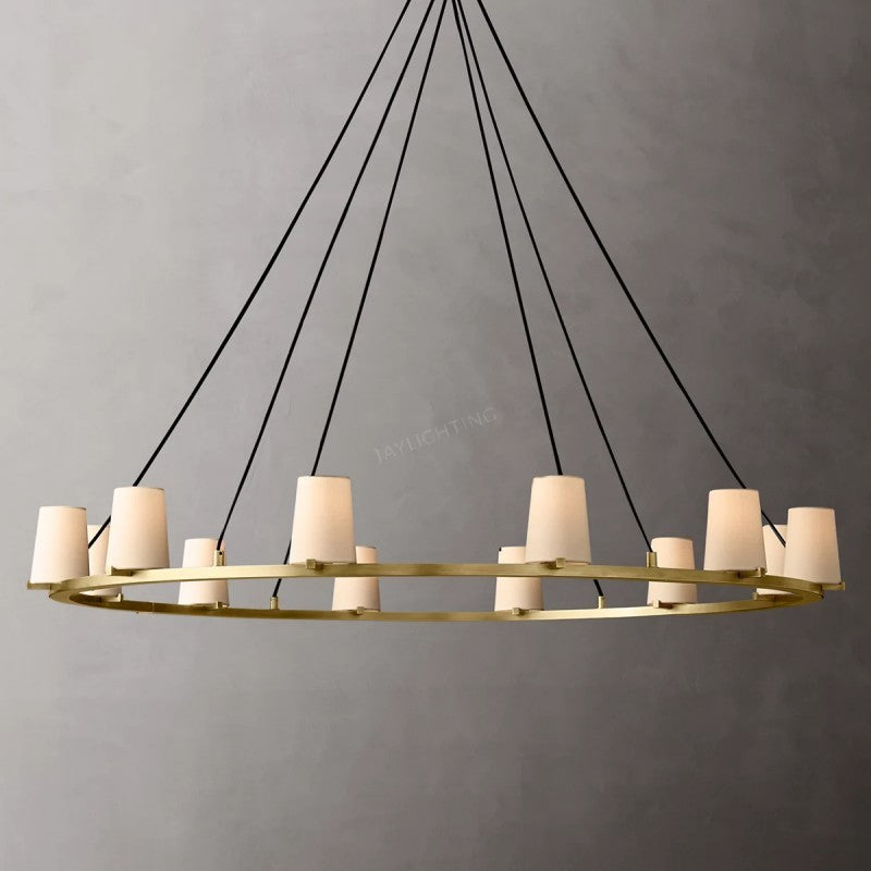 Galahad  Fabric Shade Round Chandelier 60‘’D